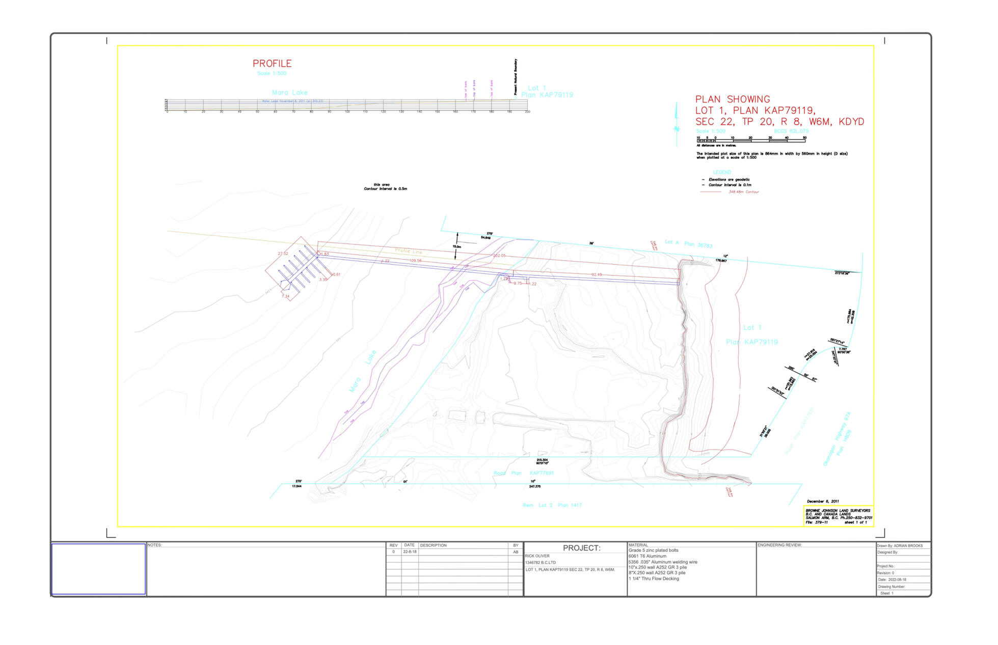 Dock Site Plan at Mara Lake