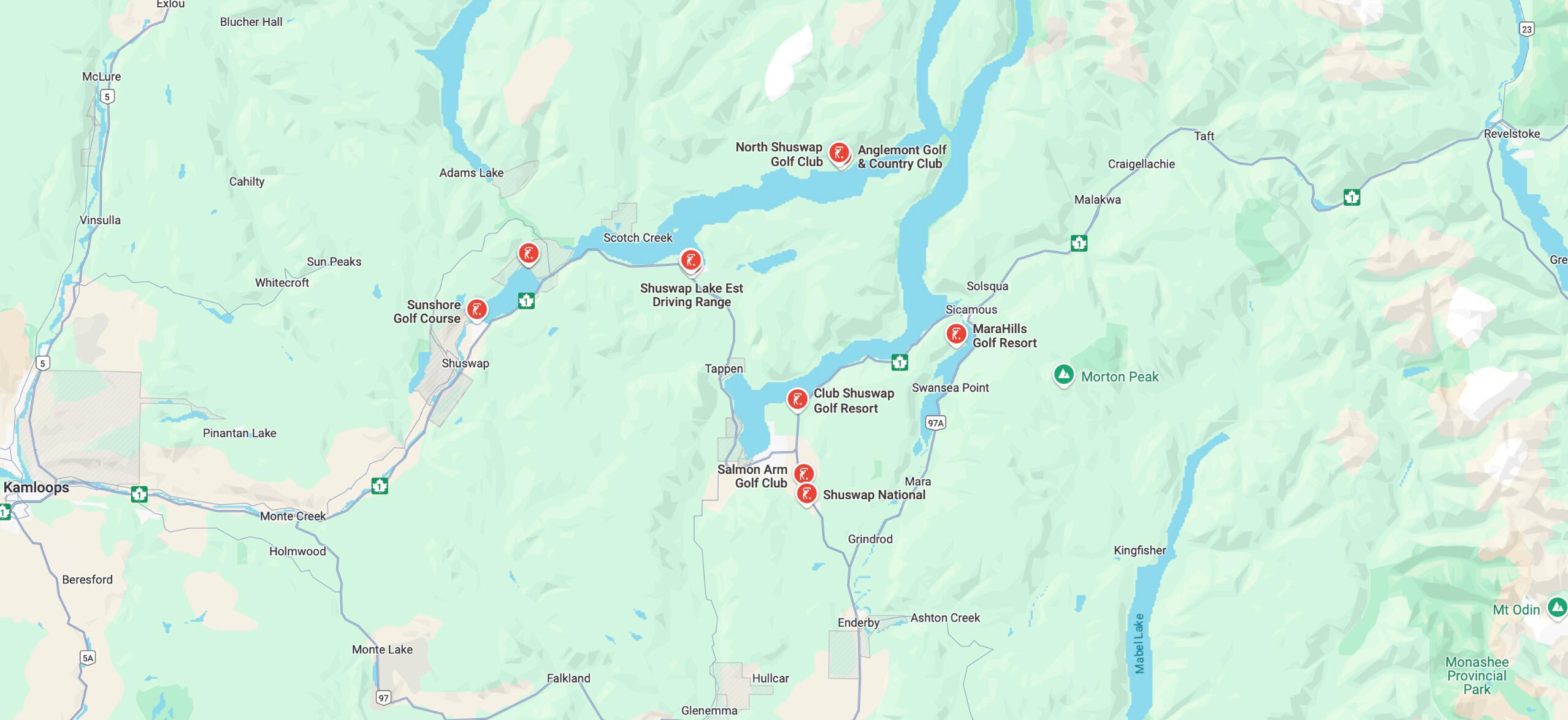 Golfing In Shuswap Area